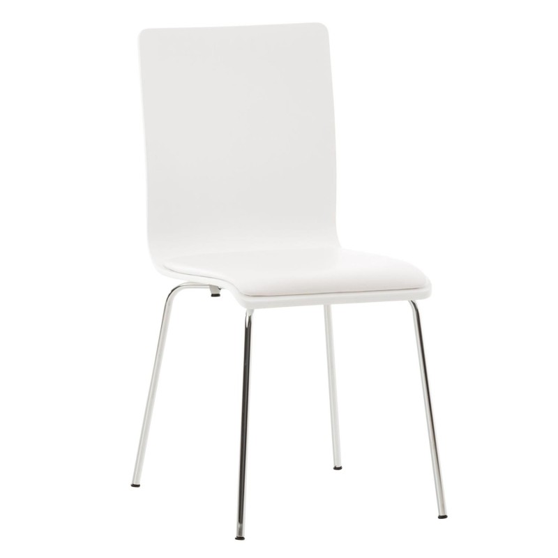 Silla de Confidente NEREIDA, asiento acolchado, en madera color negro