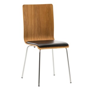 Silla de Confidente NEREIDA, asiento acolchado, en madera color negro
