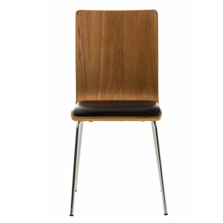 Silla de Confidente NEREIDA, asiento acolchado, en madera color negro 2