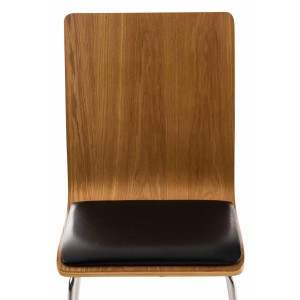 Silla de Confidente NEREIDA, asiento acolchado, en madera color negro