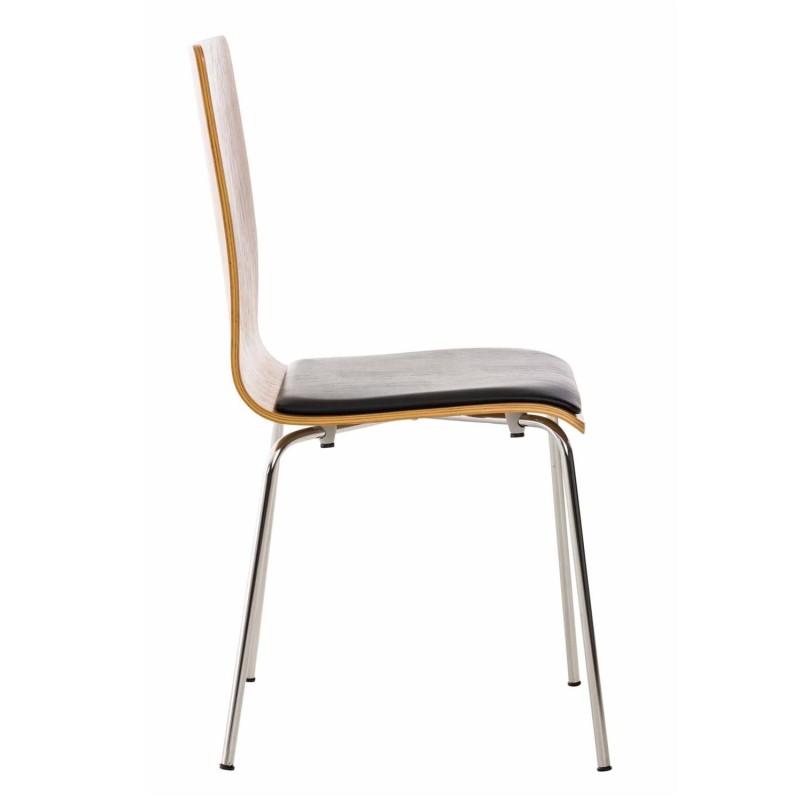 Silla de Confidente NEREIDA, asiento acolchado, en madera color negro