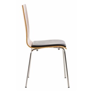 Silla de Confidente NEREIDA, asiento acolchado, en madera color negro