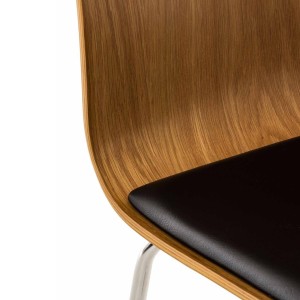 Silla de Confidente NEREIDA, asiento acolchado, en madera color negro