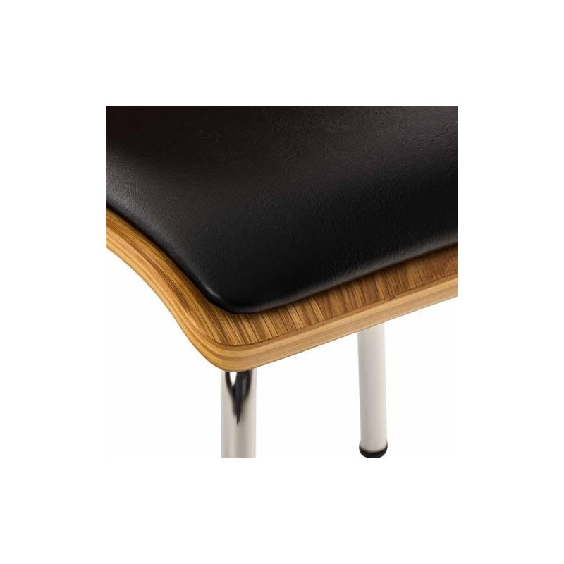 Silla de Confidente NEREIDA, asiento acolchado, en madera color negro