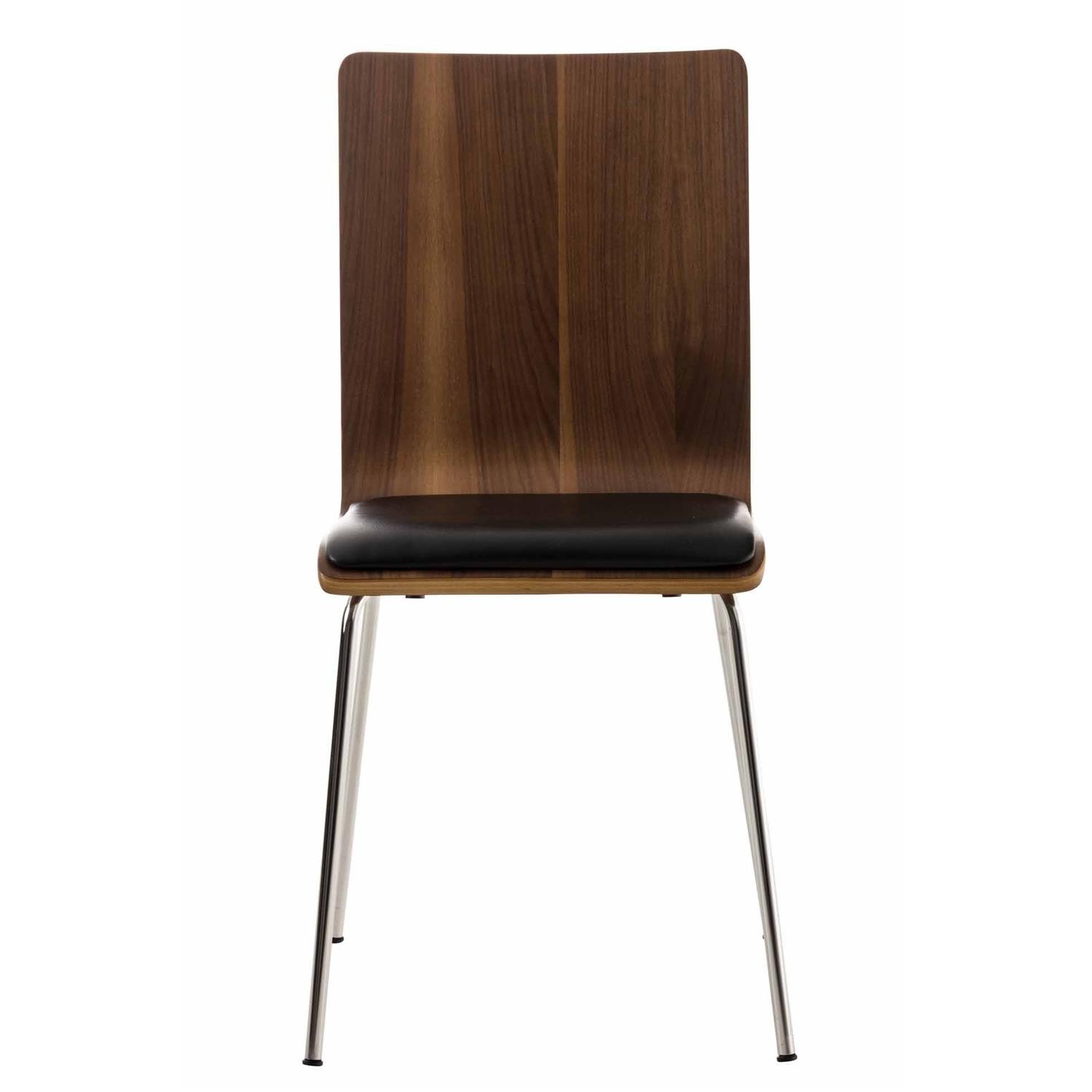 Silla de Confidente NEREIDA, Estructura Metálica, Asiento Acolchado, en Madera color Negro