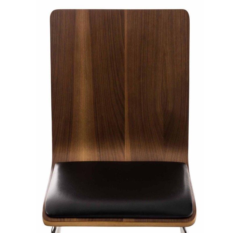 Silla de Confidente NEREIDA, asiento acolchado, en madera color negro