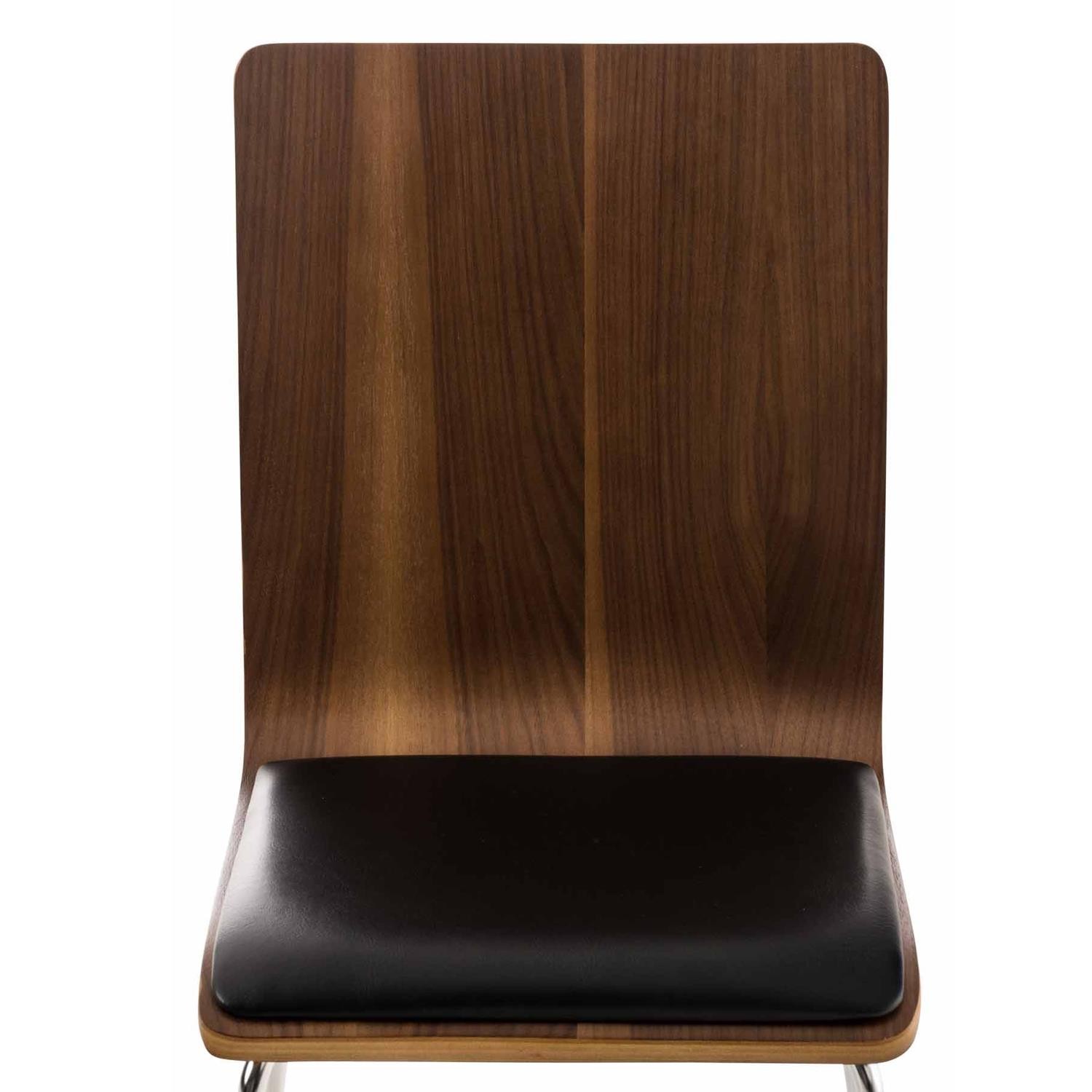 Silla de Confidente NEREIDA, Estructura Metálica, Asiento Acolchado, en Madera color Negro
