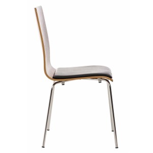 Silla de Confidente NEREIDA, asiento acolchado, en madera color negro