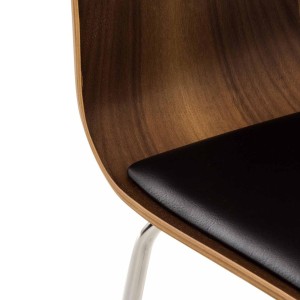 Silla de Confidente NEREIDA, asiento acolchado, en madera color negro