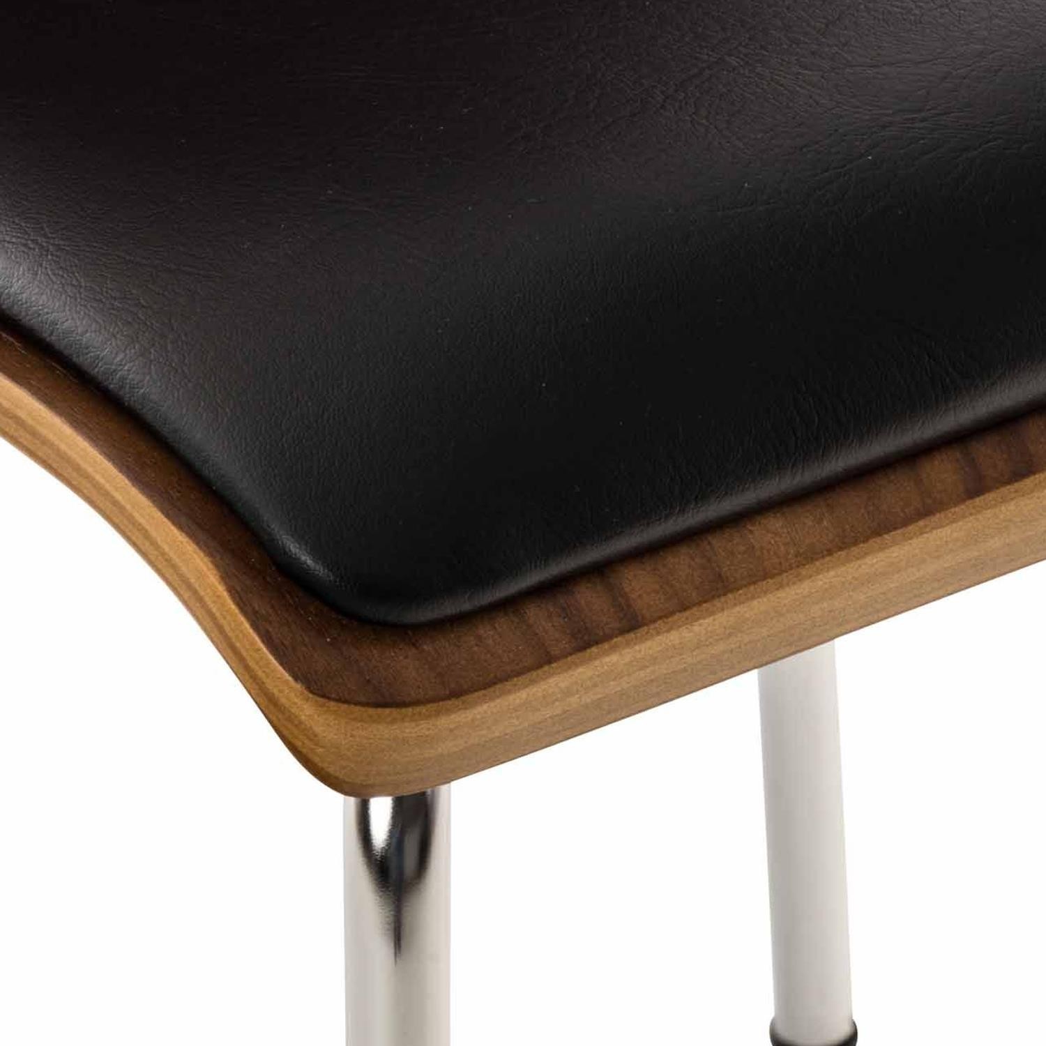 Silla de Confidente NEREIDA, Estructura Metálica, Asiento Acolchado, en Madera color Negro