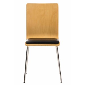 Silla de Confidente NEREIDA, asiento acolchado, en madera color negro