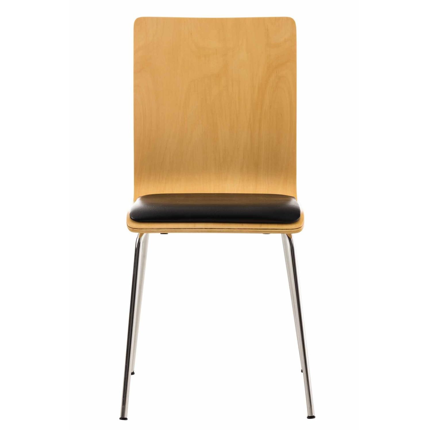 Silla de Confidente NEREIDA, Estructura Metálica, Asiento Acolchado, en Madera color Negro