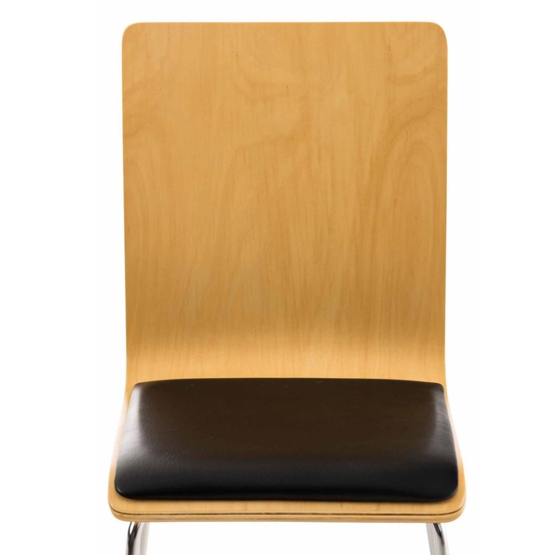 Silla de Confidente NEREIDA, asiento acolchado, en madera color negro