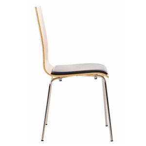 Silla de Confidente NEREIDA, asiento acolchado, en madera color negro
