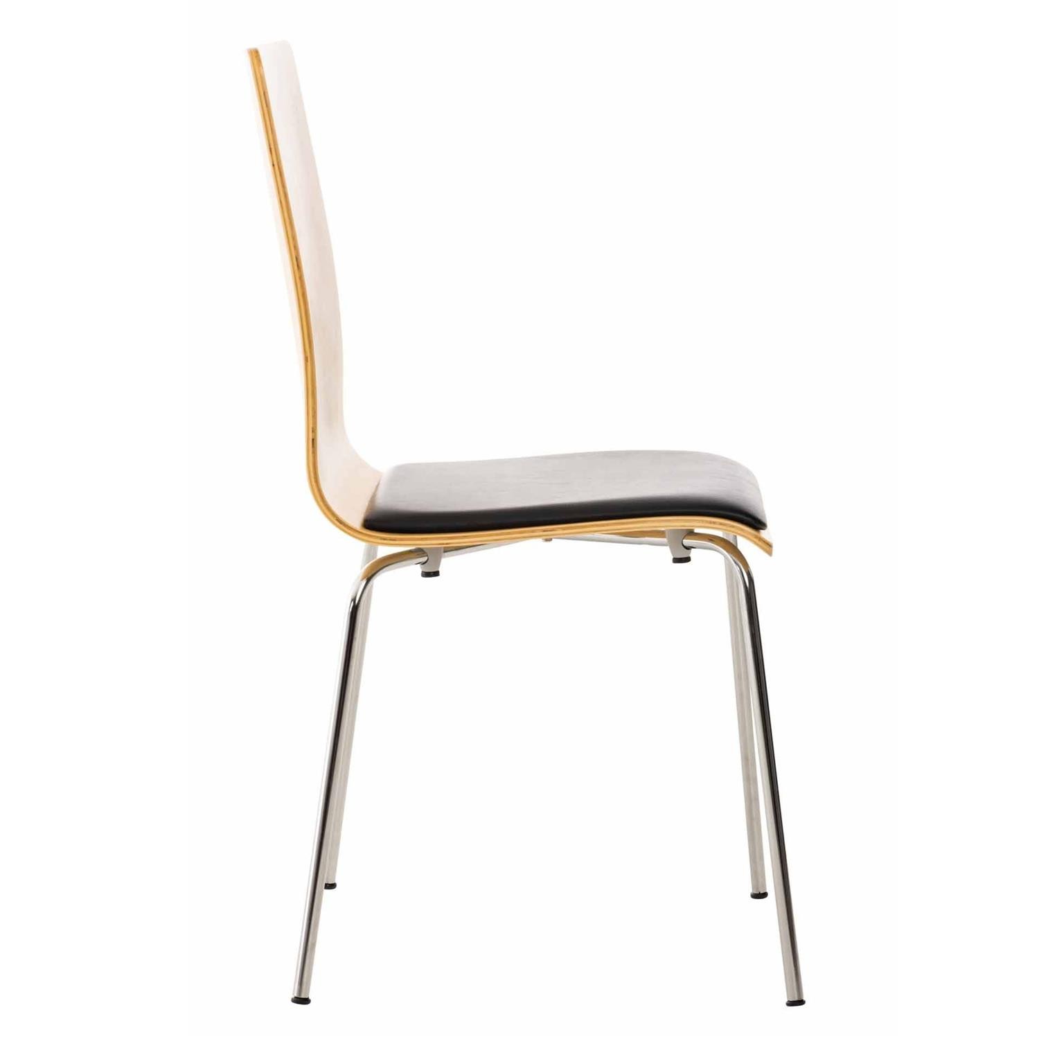 Silla de Confidente NEREIDA, Estructura Metálica, Asiento Acolchado, en Madera color Negro