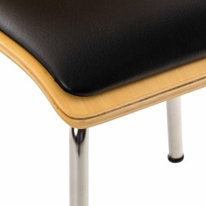 Silla de Confidente NEREIDA, asiento acolchado, en madera color negro