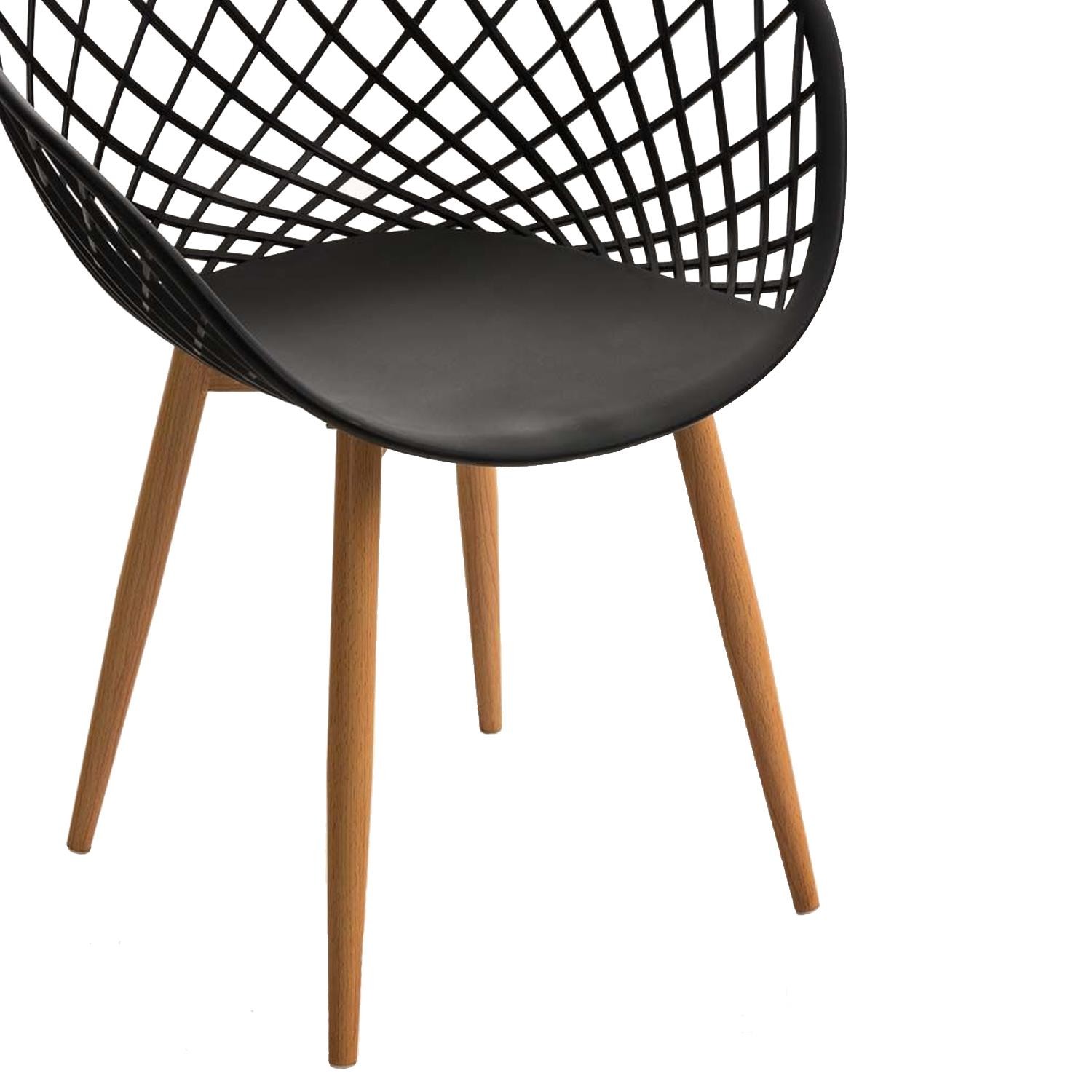 Silla de Confidente TROPIC, Exclusivo Diseño Moderno, Estructura de Metálica, en color Negro