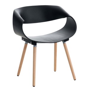 Silla de Confidente LARY, diseño moderno y sofisticado, estructura de metal, color negro