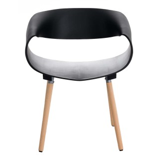 Silla de Confidente LARY, diseño moderno y sofisticado, estructura de metal, color negro 2