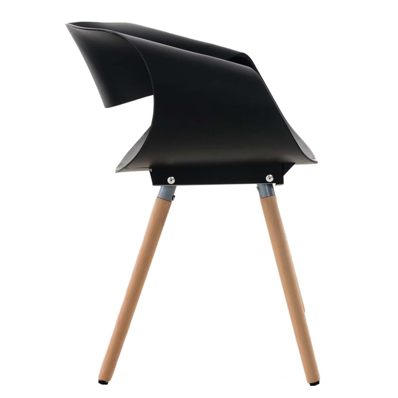 Silla de Confidente LARY, diseño moderno y sofisticado, estructura de metal, color negro