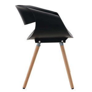 Silla de Confidente LARY, diseño moderno y sofisticado, estructura de metal, color negro