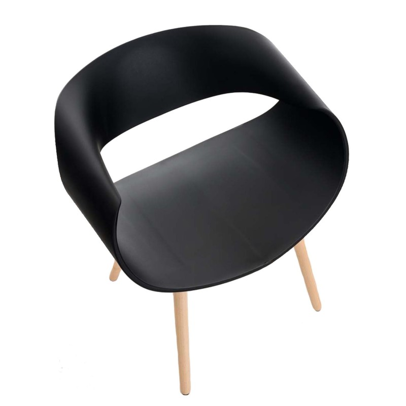 Silla de Confidente LARY, diseño moderno y sofisticado, estructura de metal, color negro