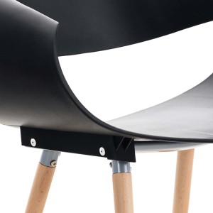 Silla de Confidente LARY, diseño moderno y sofisticado, estructura de metal, color negro