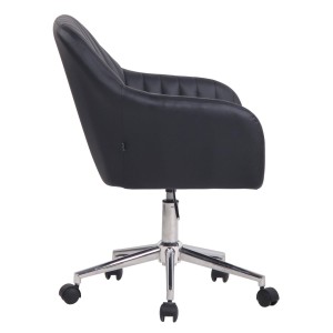 Silla de Oficina FOCUS, Gran acolchado, tapizada en piel color negro