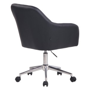 Silla de Oficina FOCUS, Gran acolchado, tapizada en piel color negro