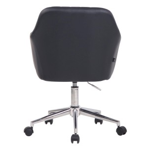 Silla de Oficina FOCUS, Gran acolchado, tapizada en piel color negro