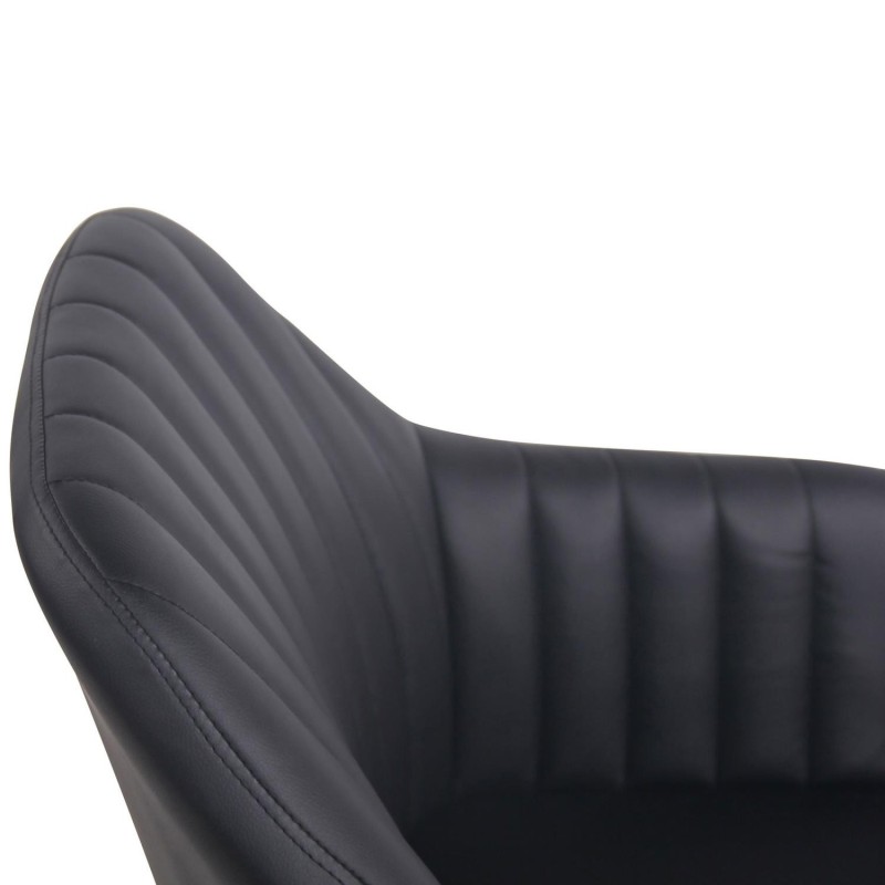 Silla de Oficina FOCUS, Gran acolchado, tapizada en piel color negro