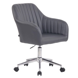 Silla de Oficina FOCUS, Gran acolchado, tapizada en piel color negro
