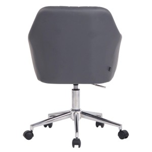 Silla de Oficina FOCUS, Gran acolchado, tapizada en piel color negro
