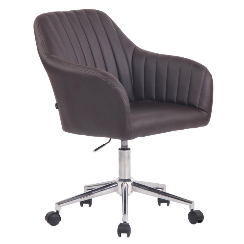 Silla de Oficina FOCUS, Gran acolchado, tapizada en piel color negro