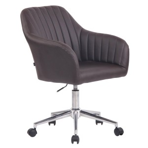 Silla de Oficina FOCUS, Gran acolchado, tapizada en piel color negro
