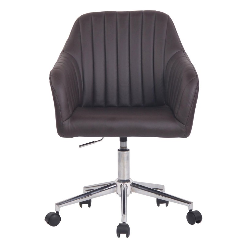 Silla de Oficina FOCUS, Gran acolchado, tapizada en piel color negro