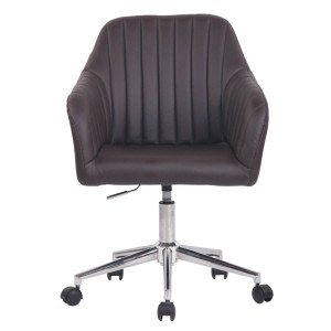 Silla de Oficina FOCUS, Gran acolchado, tapizada en piel color negro