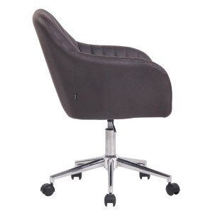 Silla de Oficina FOCUS, Gran acolchado, tapizada en piel color negro