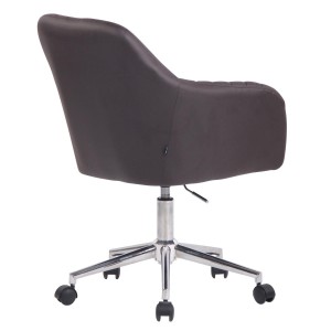 Silla de Oficina FOCUS, Gran acolchado, tapizada en piel color negro