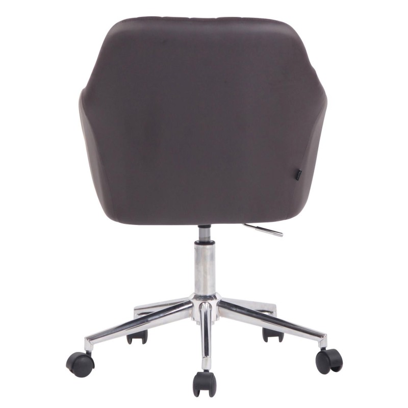 Silla de Oficina FOCUS, Gran acolchado, tapizada en piel color negro