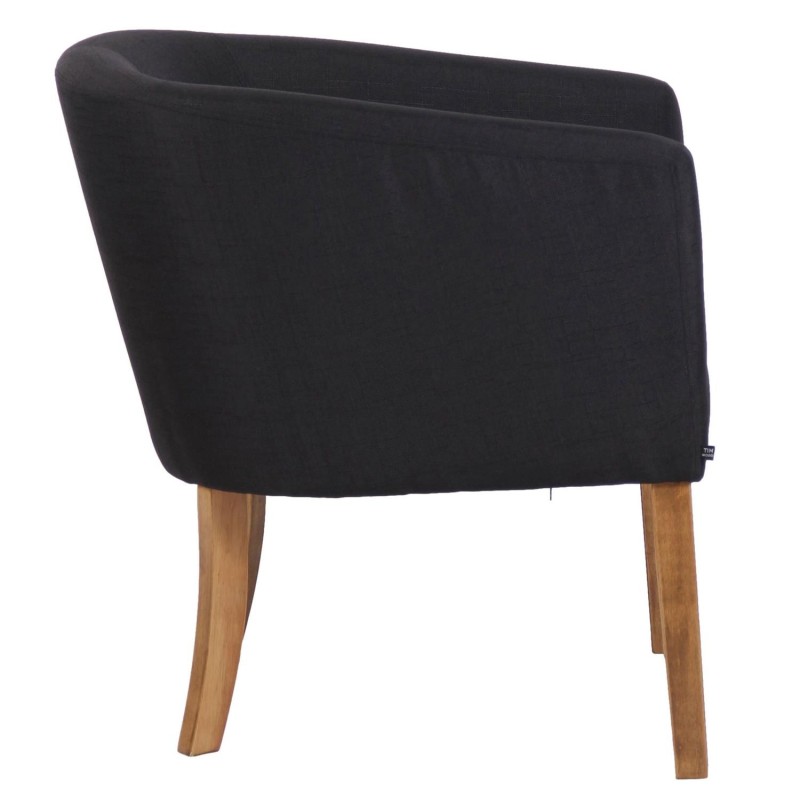 Silla de Confidente THEO, Patas Claras, en Tela Negra