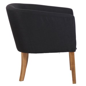 Silla de Confidente THEO, Patas Claras, en Tela Negra