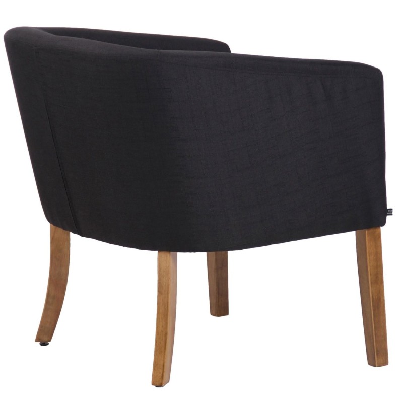 Silla de Confidente THEO, Patas Claras, en Tela Negra
