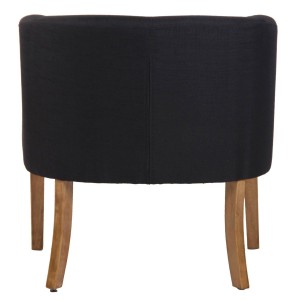 Silla de Confidente THEO, Patas Claras, en Tela Negra