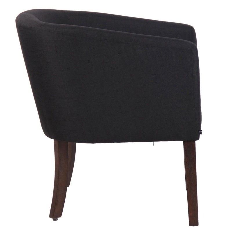 Silla de Confidente THEO, Patas Oscuras, en Tela Negra