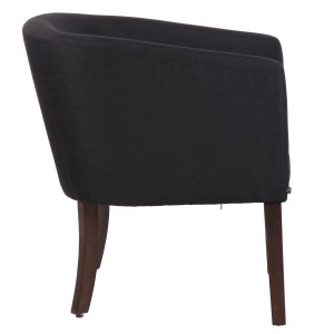 Silla de Confidente THEO, Patas Oscuras, en Tela Negra