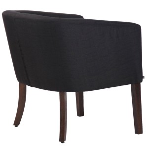 Silla de Confidente THEO, Patas Oscuras, en Tela Negra