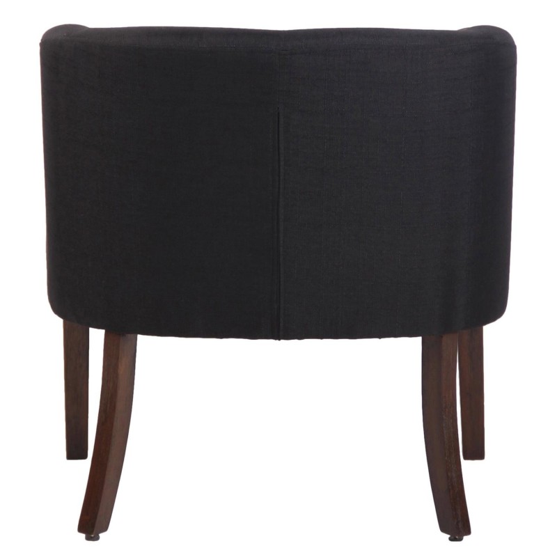 Silla de Confidente THEO, Patas Oscuras, en Tela Negra