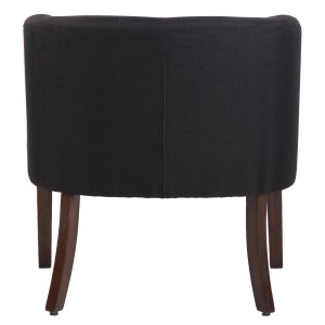 Silla de Confidente THEO, Patas Oscuras, en Tela Negra