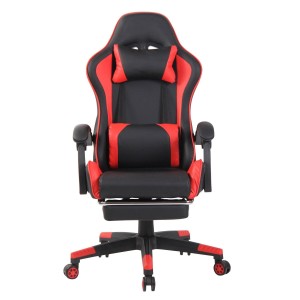 Silla Gaming ATMOS, Con Reposapiés, en Piel color Negro